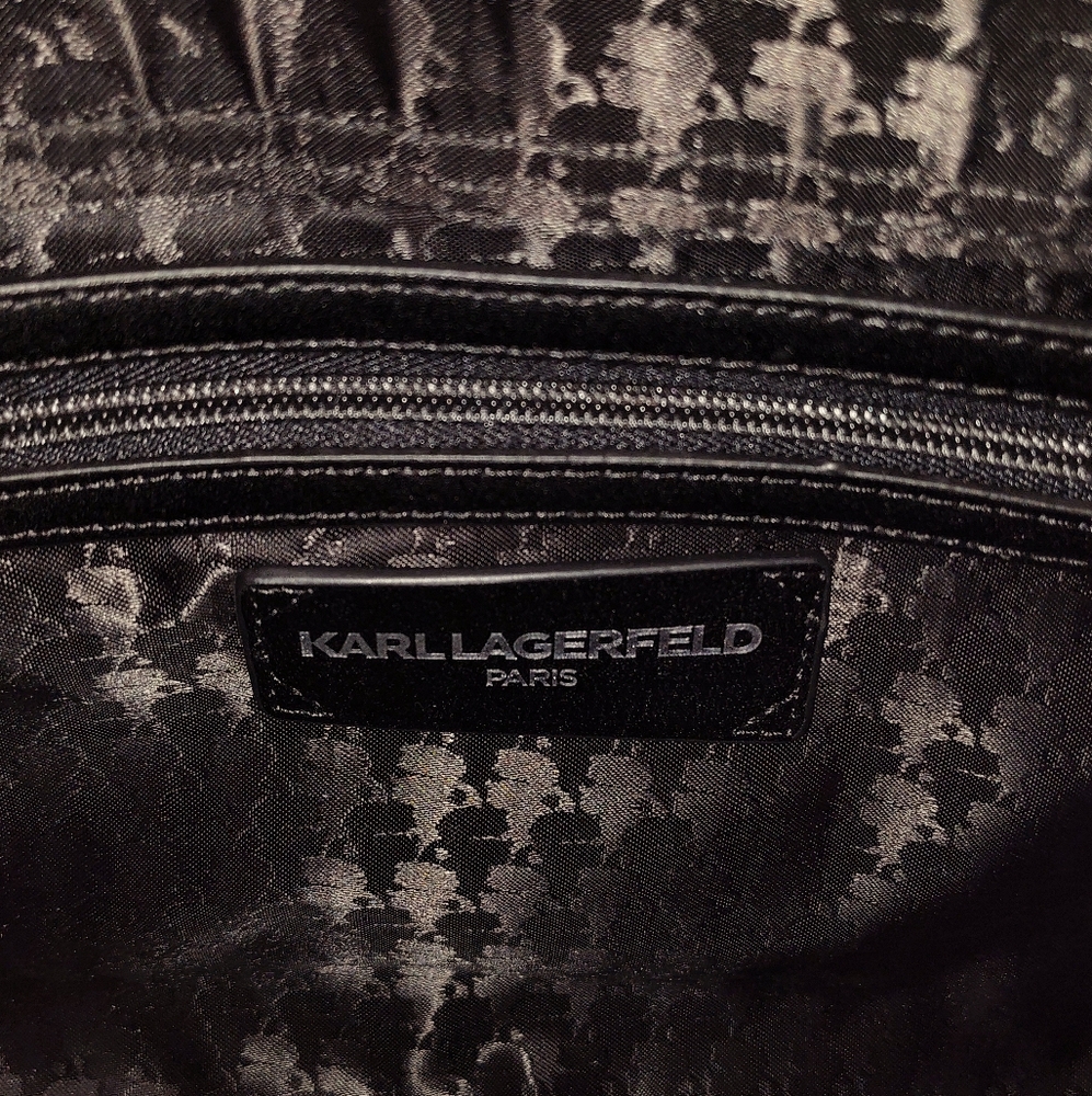 NWT KARL LAGERFELD PARIS MAYBELLINE  LEATHER TWO-WAY TOTE W/ RARE LOVE LETTER - Picture 16 of 16